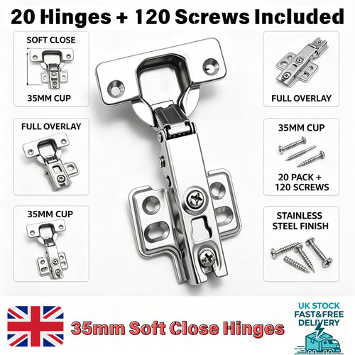 Pack soft close hinges 35mm - 20,